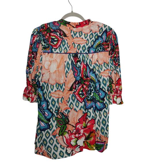 Blank London Anthropologie Sz XS Stephanie Embroidered Floral Top Boho Viscose - Picture 5 of 6